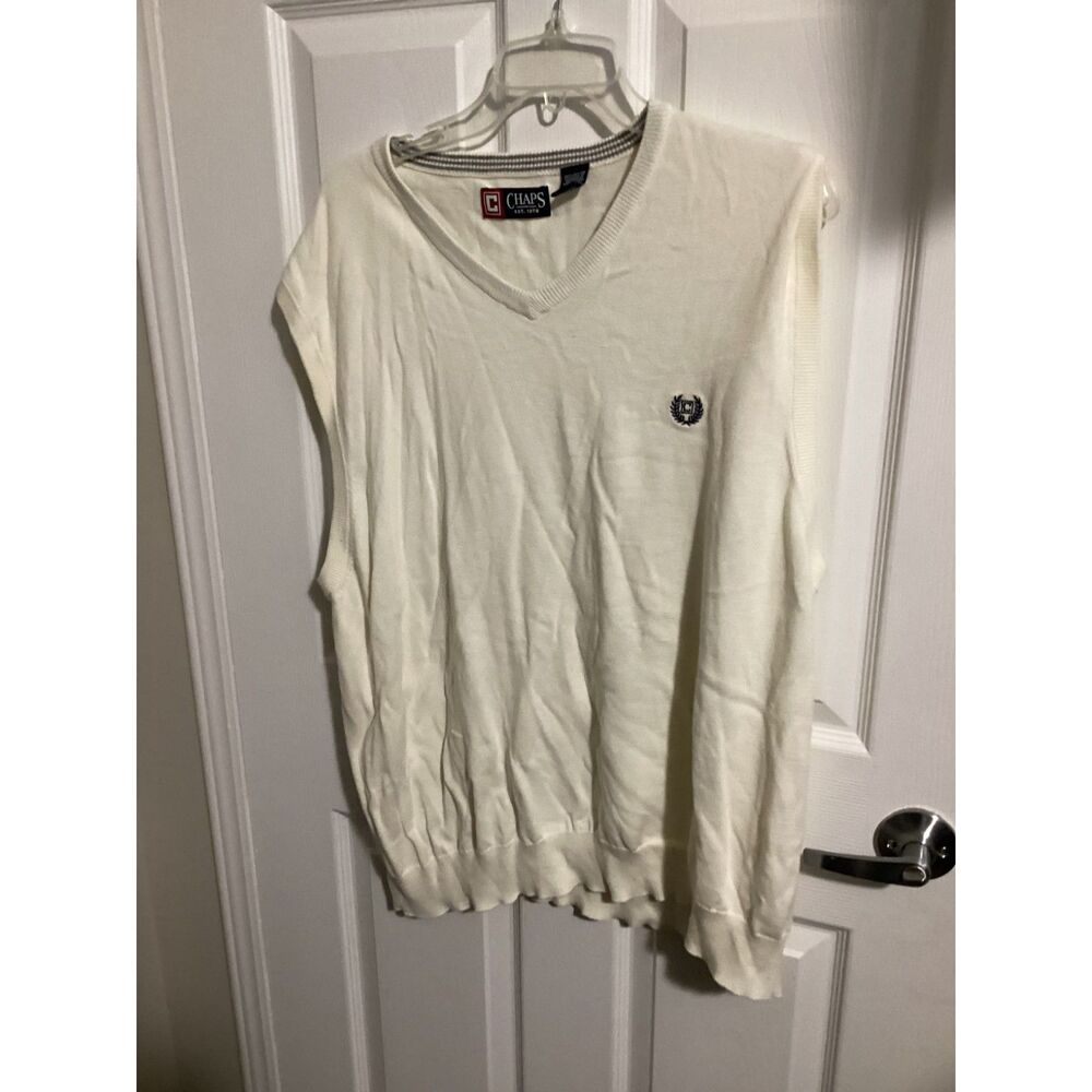 chaps Sweater golf Vest white100% Cotton Men's XXL